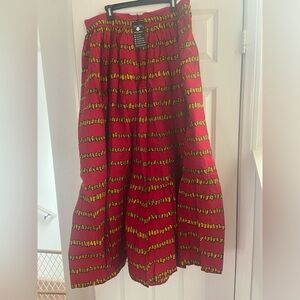 OFUURE Red and Yellow A-Line Skirt